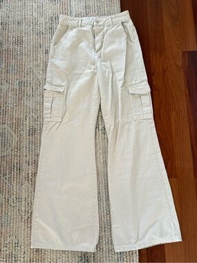 NAKD Wide Leg Cargo Pants in Light Beige
